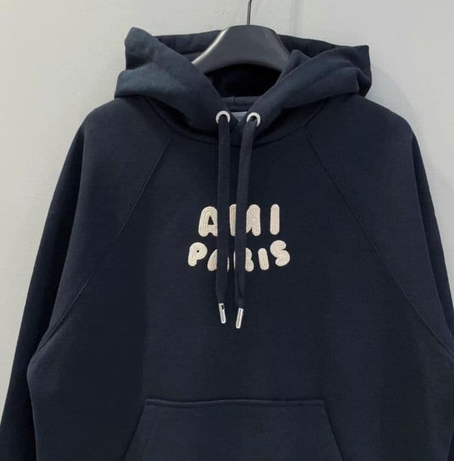 AMI PARIS ネイビー パーカー LL32 - メルカリ