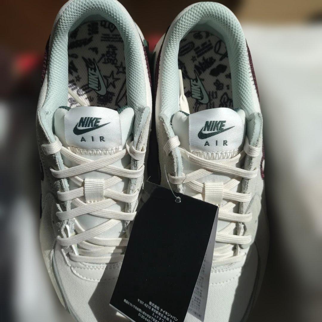 新品　Nike Air Max スニーカー グレー/グリーン 24.5①