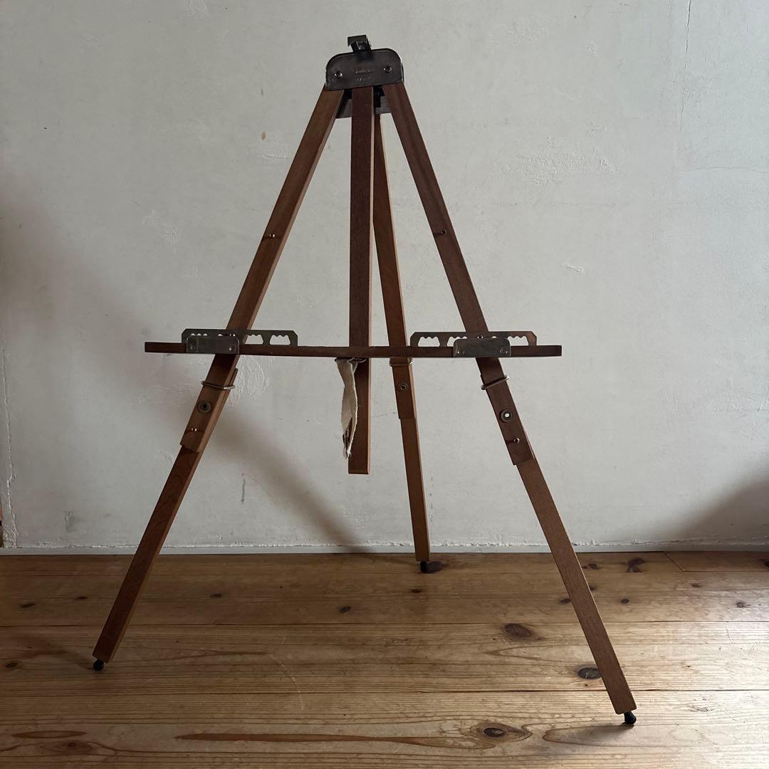 アンティーク木製イーゼル 高さ調整可能 折りたたみ式 ヴィンテージ
