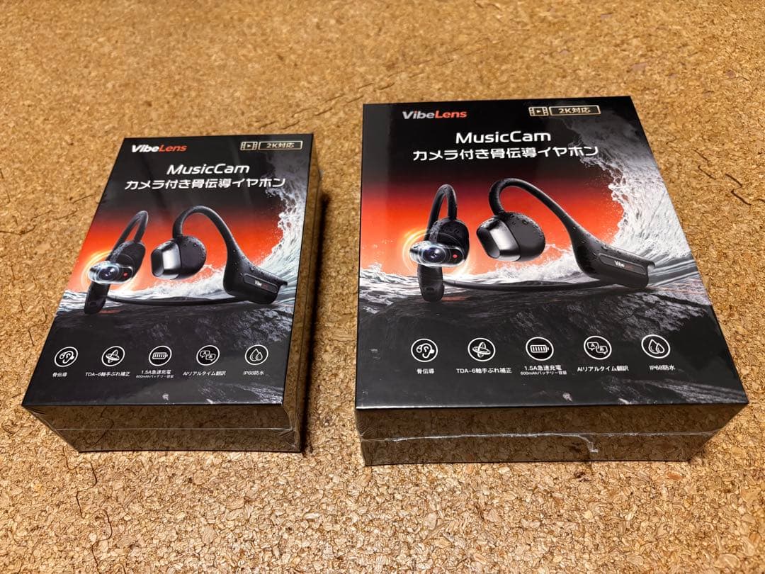 新品》VibeLens MusicCam カメラ付き骨伝導イヤホン充電ケース付