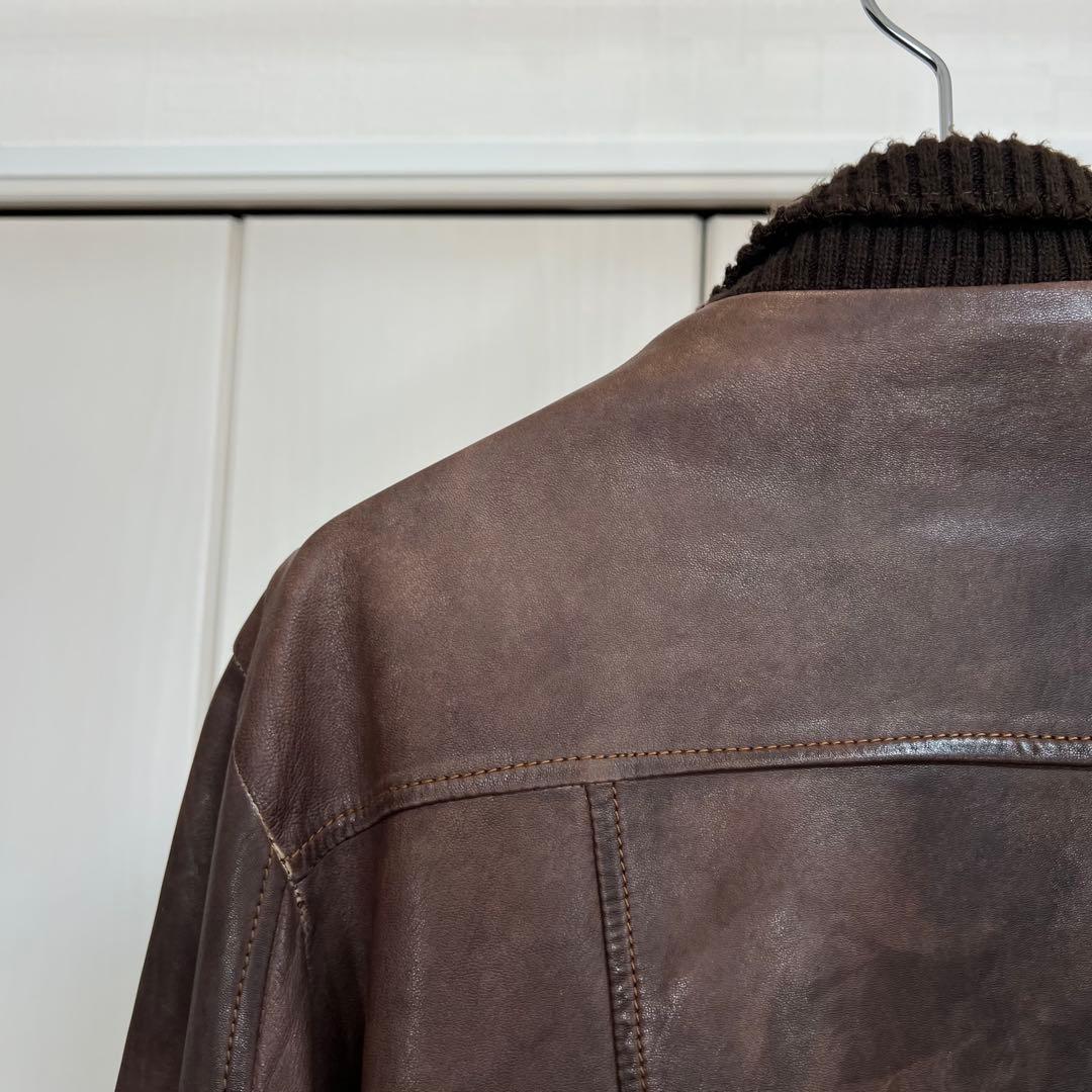 GIORGIO BRATO ビンテージ加工 ラムレザージャケット 48 - メルカリ