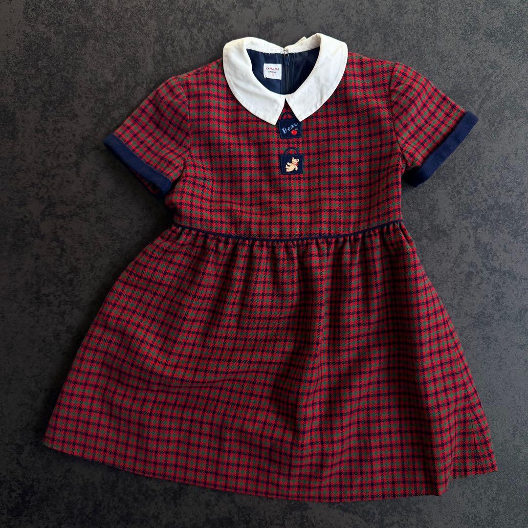 110 familiar ファミリア 半袖 ワンピース チェック オールシーズン