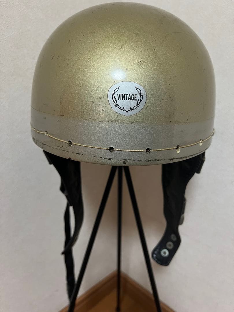 ビンテージ クノー工業株式会社　半キャップヘルメット ヘルメット ビンテージ ゴーグル付き ブラック 新品 半キャップ・半