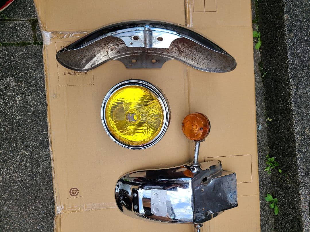 ゼファー400 マーシャル／メッキフェンダーセット カワサキ ゼファー400/χ 純正タイプ フロントフェンダー メッキ [株式