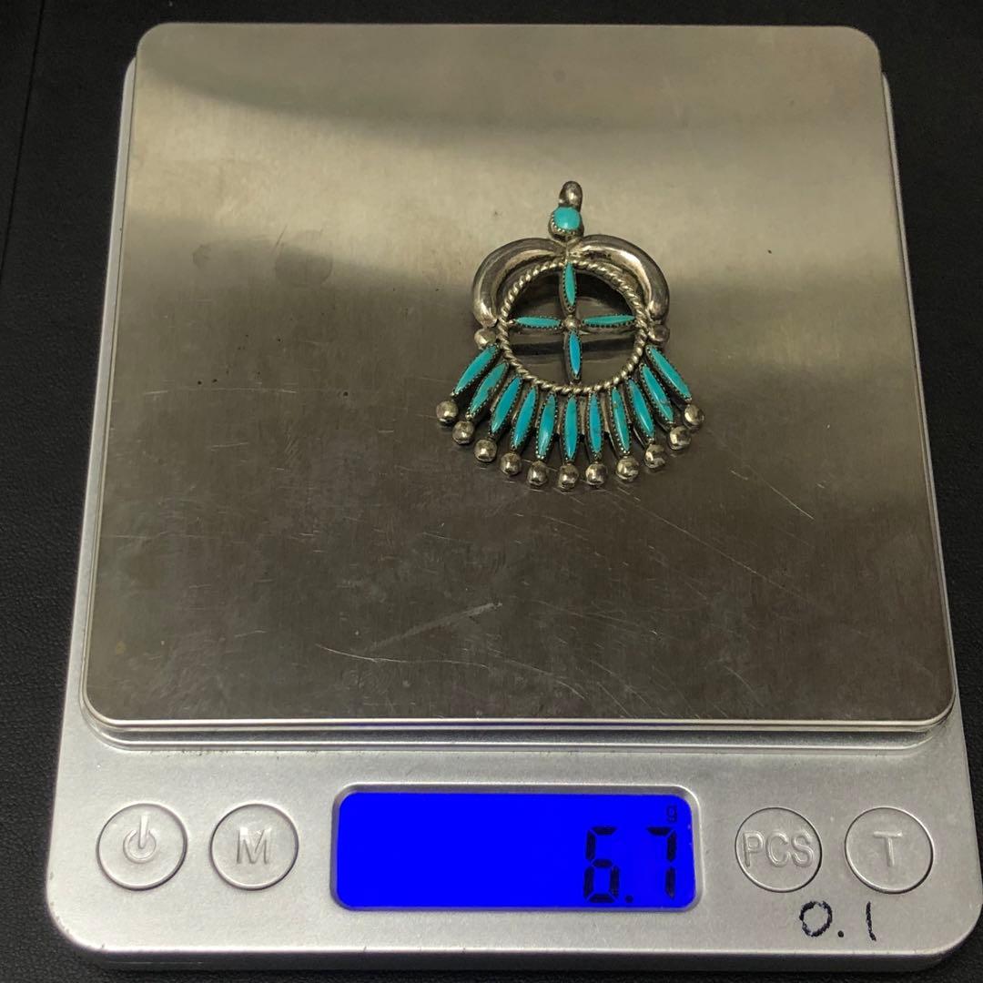 C070203)R. Gchachu Zuni シルバー ターコイズ ペンダント - メルカリ