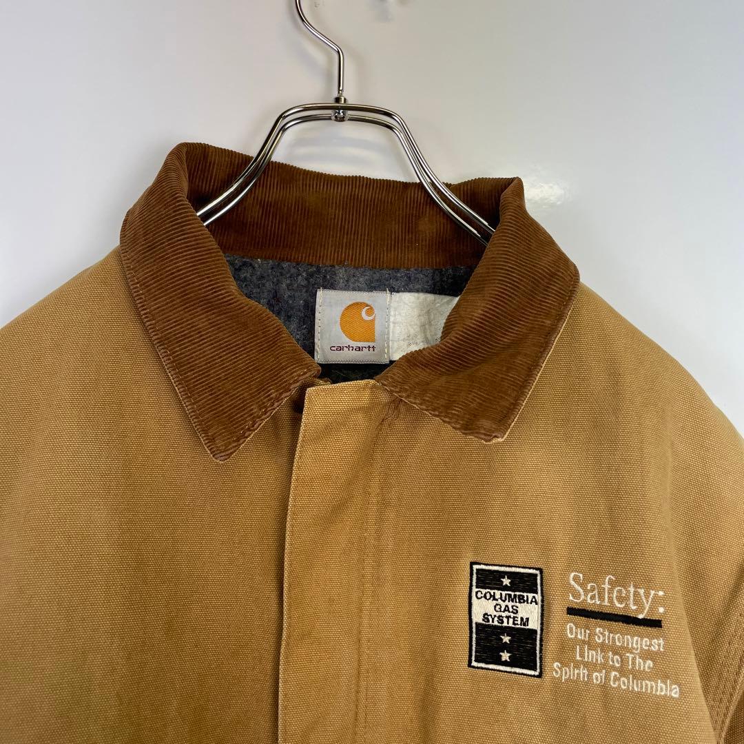 カーハートCARHARTTダックジャケット企業系刺繍ブランケット裏地
