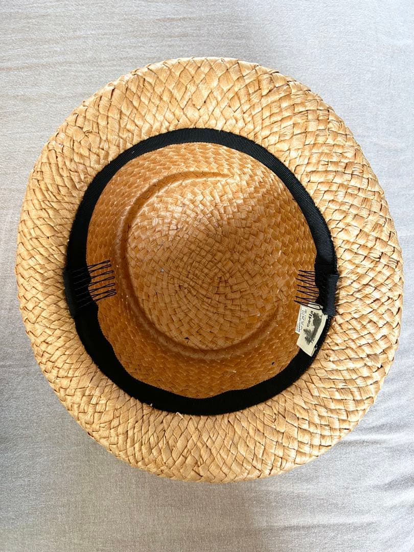 お値下げ中！新品未使用CA4LA リボン麦わら帽子 メロディーフラッグ