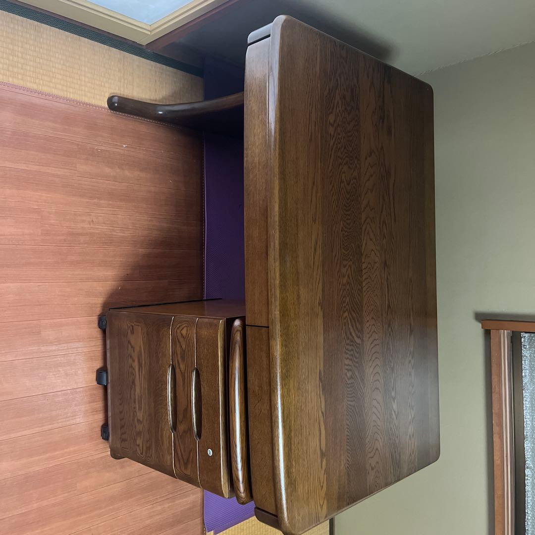 2/2】カリモク学習机＋サイドワゴン（高さ奥行可変式）2点セット