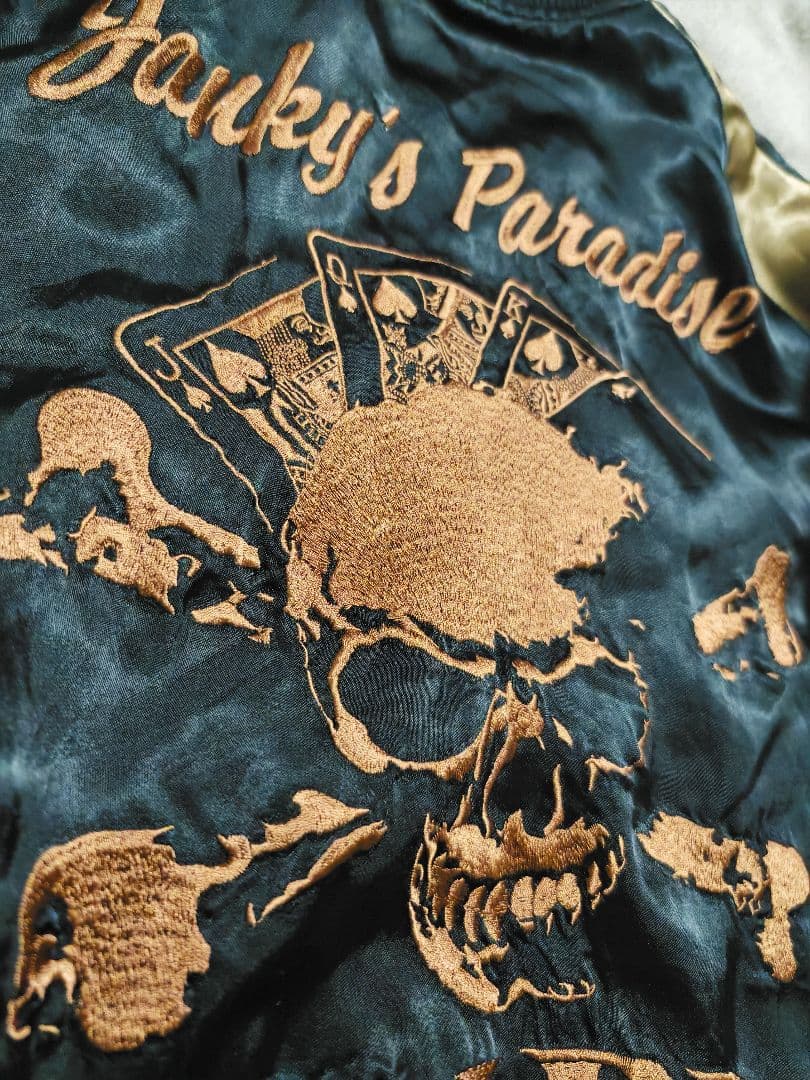 JKPD 美品 日本 限定2面用 スカジャン スカル 100%silk - メルカリ