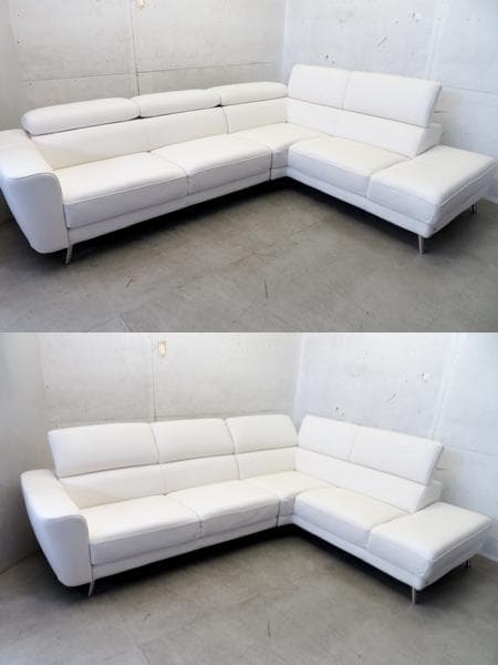 引き取り限定展示品□イタリア製□ニコレッティ□ルッカ□総革□L型