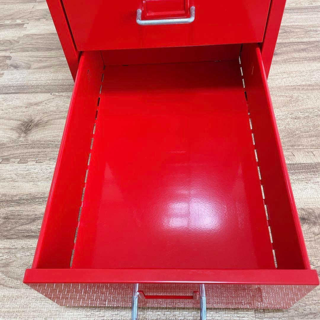 美品】IKEA ヘルメル引き出しユニット キャスター付き レッド