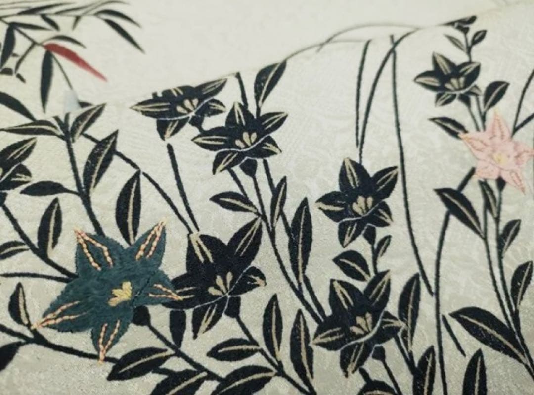 ◇御所解◇京友禅/金駒刺繍/薄グレー特選訪問着 正絹流水