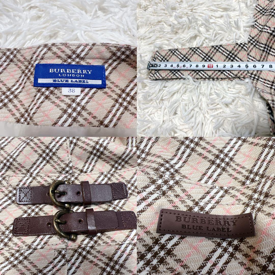 希少✨バーバリー ノバチェック ワンピース 牛革ベルト プリーツ Y2K