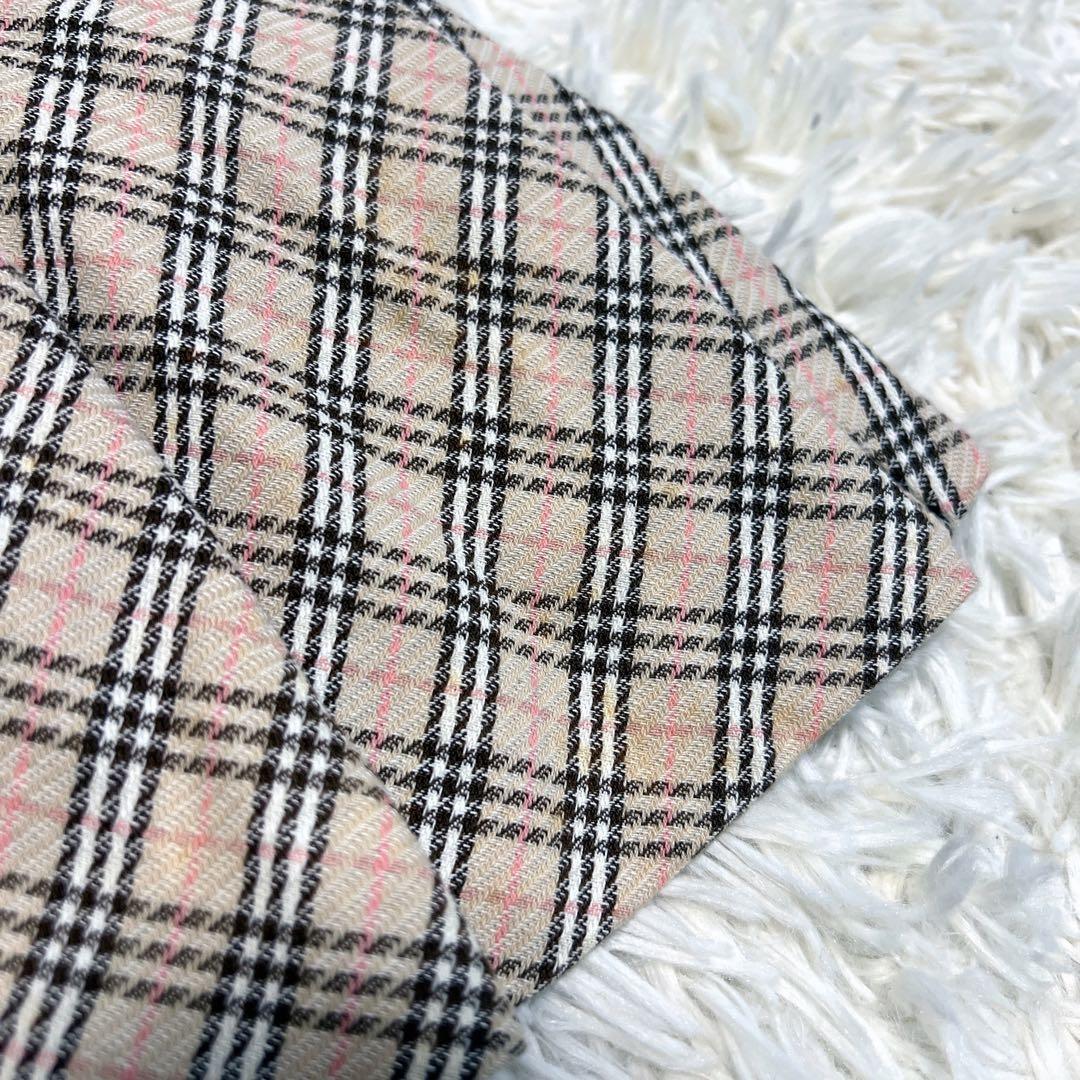 希少✨バーバリー ノバチェック ワンピース 牛革ベルト プリーツ Y2K