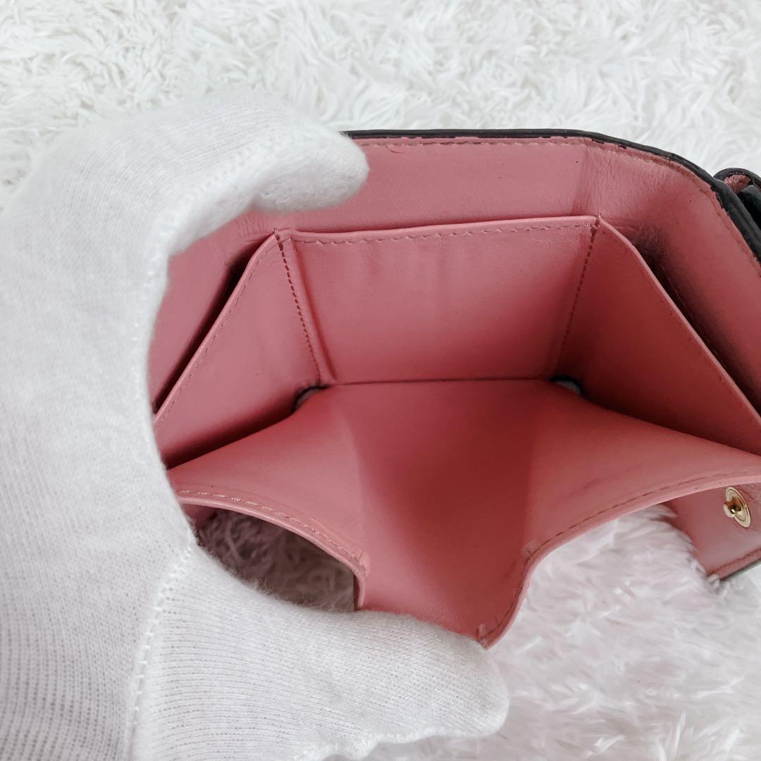 専用 ✨ミュウミュウ 折り財布 クロコ型押し 本革 レザー バイカラー