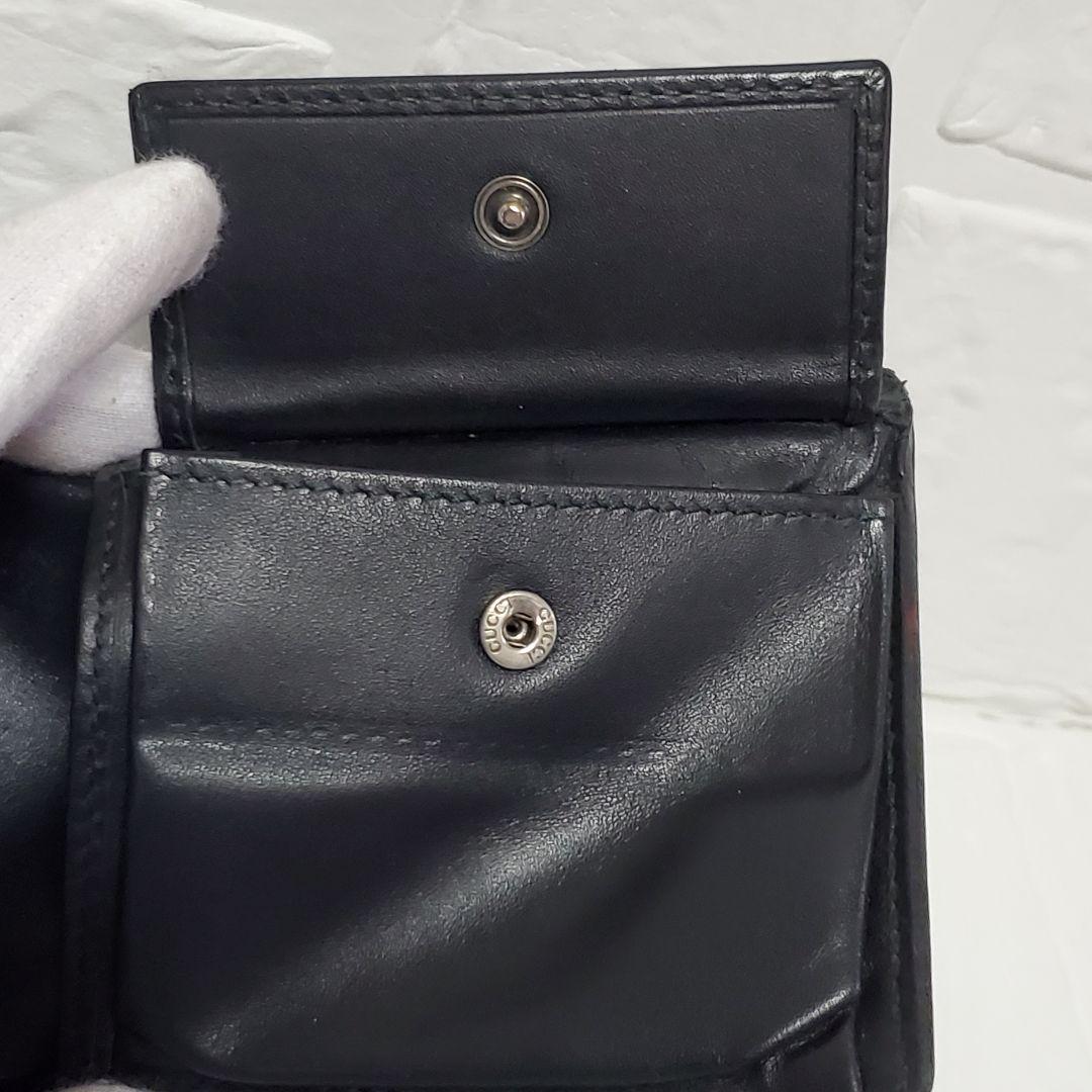 希少 GUCCI 2つ折り 財布 スネーク柄 GGスプリーム 蛇 黒 ブラック