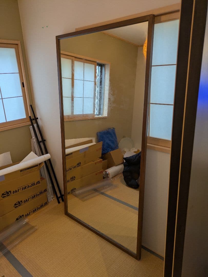 【引取歓迎】スタンドミラー 　姿見　大型鏡 楽天市場】【開梱設置】ミラー 鏡 木製 木目 大型 180×90 姿見
