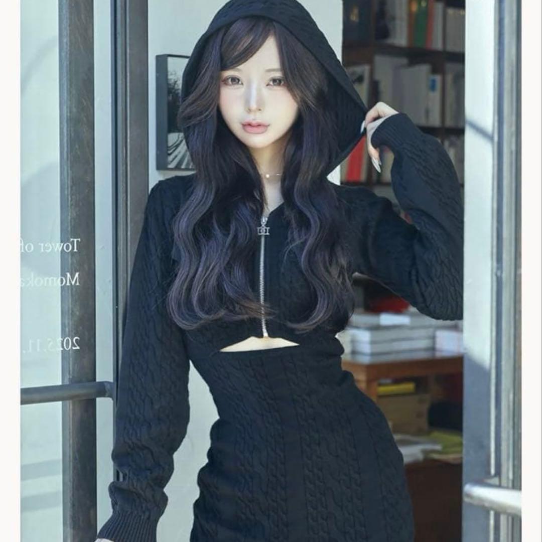 ダーリッチ オープンケーブルニットミニワンピース - メルカリ