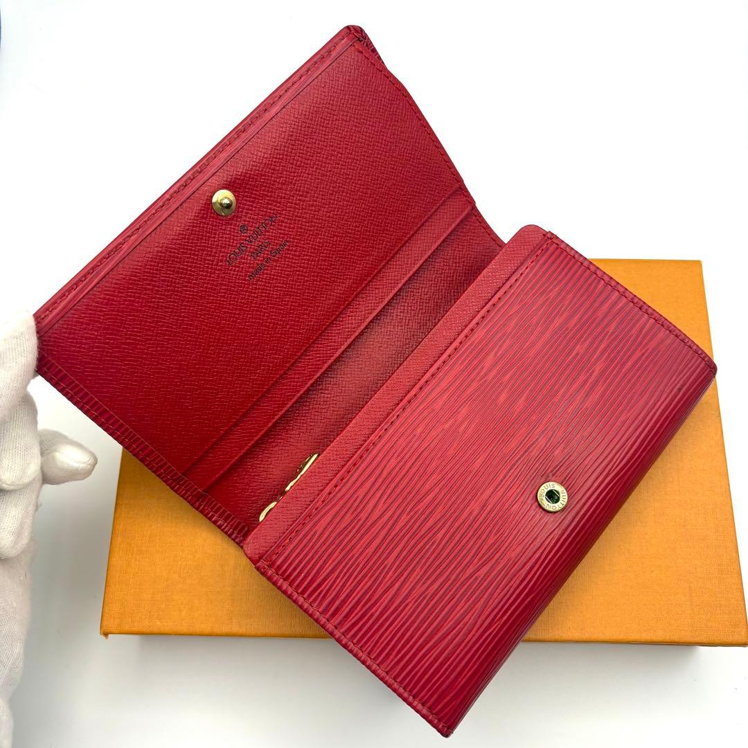 美品】ルイヴィトン エピ ポルトモネビエ トレゾール 二つ折り財布 L字