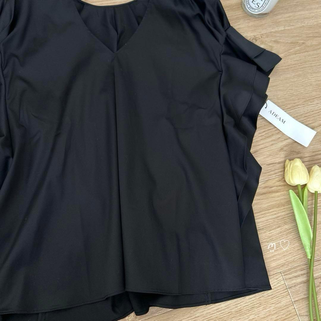 ADEAMアディアム ショルダーカスケード0 フリルスリーブブラウス ブラック