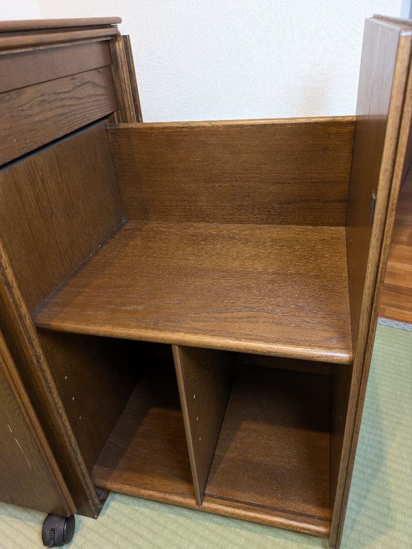 カリモク コンパクト 折りたたみ キャビネット デスク アンティーク