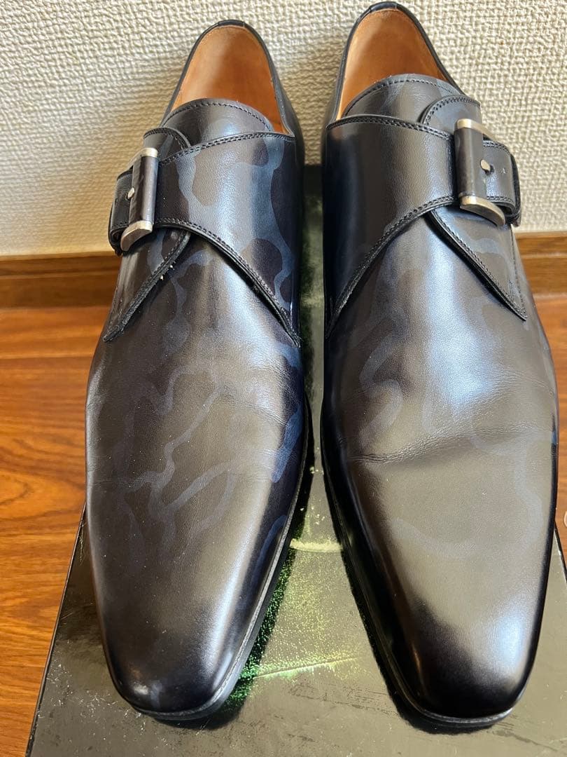 トモ様　新品　MAGNANNI ダブルモンクストラップ ブラックレザーシューズ 楽天市場】新品 MAGNANNI ダブルモンクストラップ レザースニーカー