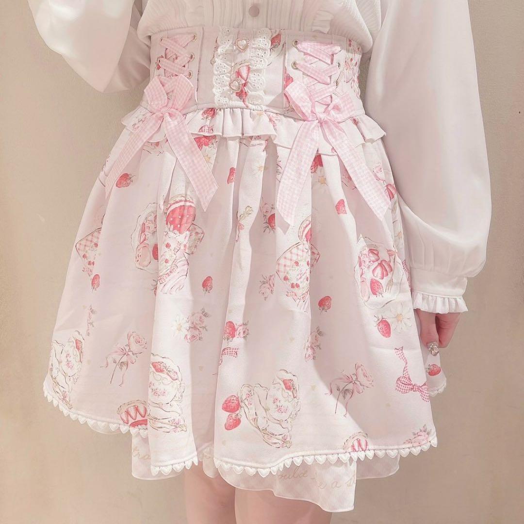 リズリサ LIZLISA strawberry tea party 柄スカート - メルカリ