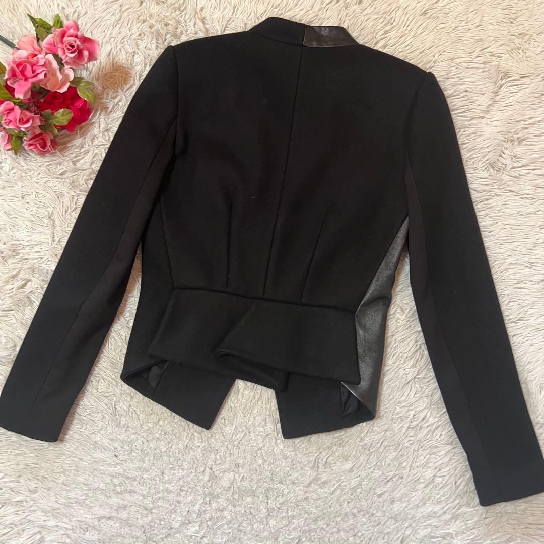 VIVIENNE TAM ヴィヴィアンタム ウールラムレザージャケット ブラック