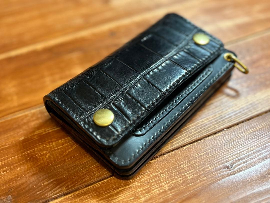 トラッカーウォレット TW-03 クロコダイル × コードバン仕様