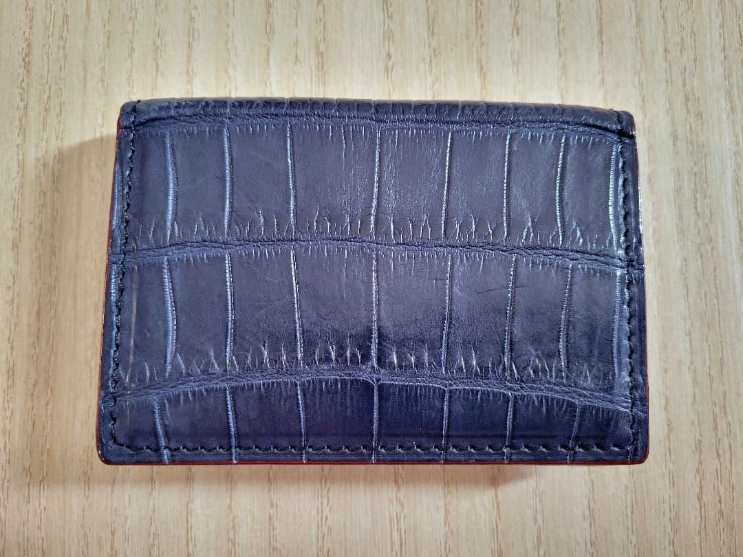 馬車道今井 クロコダイル レザー名刺入れ・カードケース ネイビー 定価12万 馬車道今井 クロコダイル レザー名刺入れ・カードケース ネイビー 定価