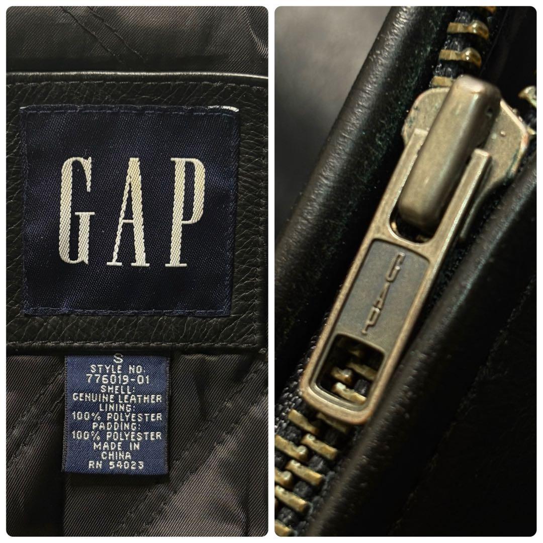 オールドギャップ レザージャケット S 紺タグ ブラック キルティング