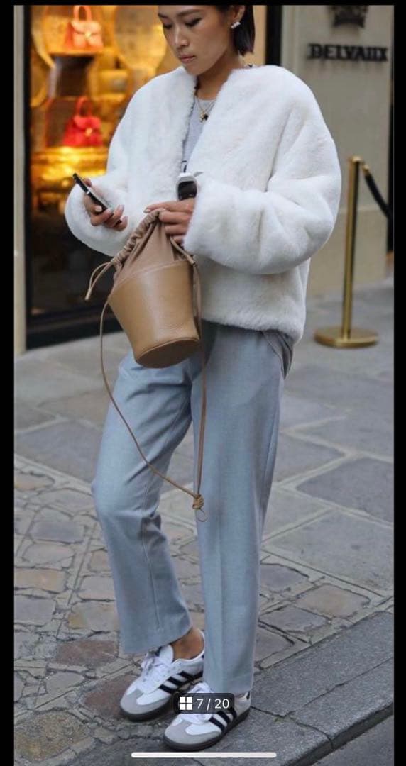 gypsohila ジプソフィア ノーブルブルゾン＆マフラー(ホワイト)セット