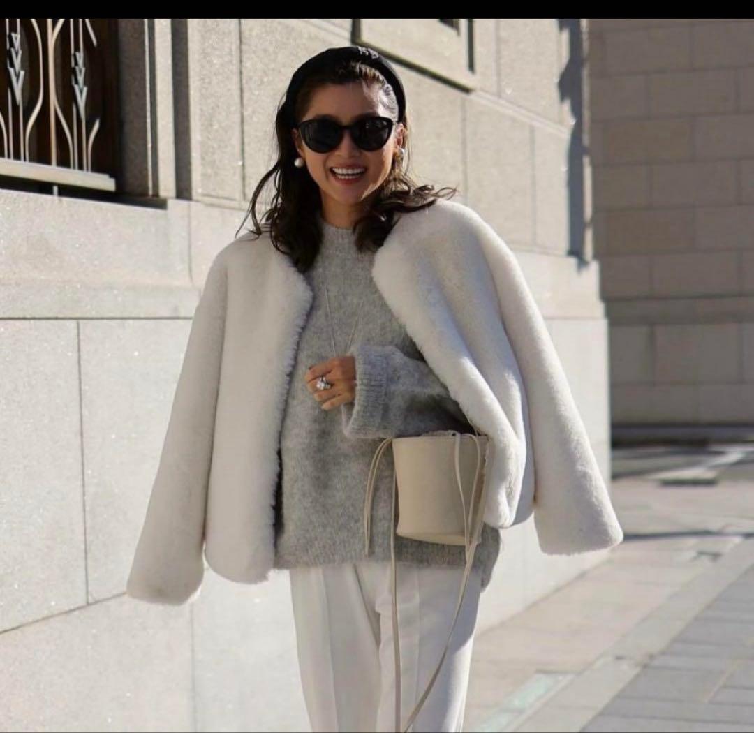 gypsohila ジプソフィア ノーブルブルゾン＆マフラー(ホワイト)セット