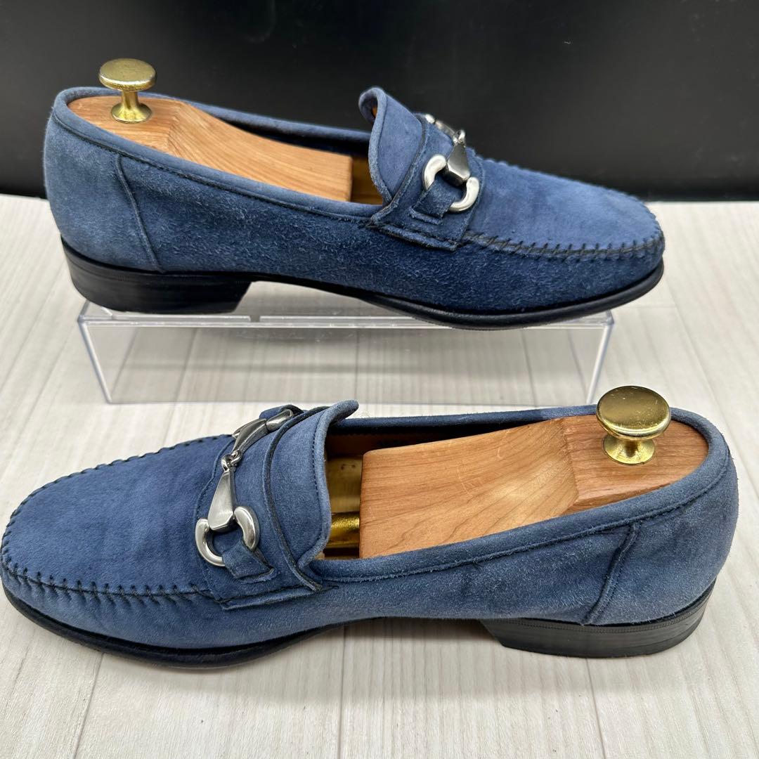Santoni】 サントーニ ビットローファー 7.5 スエード ネイビー - メルカリ