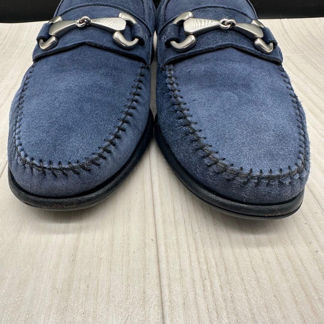 Santoni】 サントーニ ビットローファー 7.5 スエード ネイビー - メルカリ