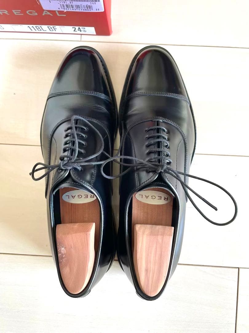 リーガル REGAL 黒 24cm ストレートチップ 1回のみ使用