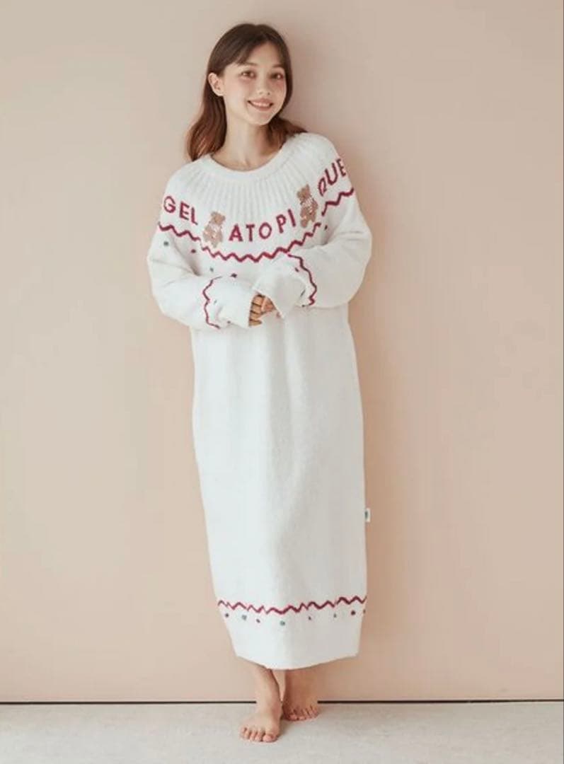 ジェラートピケ【HOLIDAY】ノルディックワンピース ルームウェア