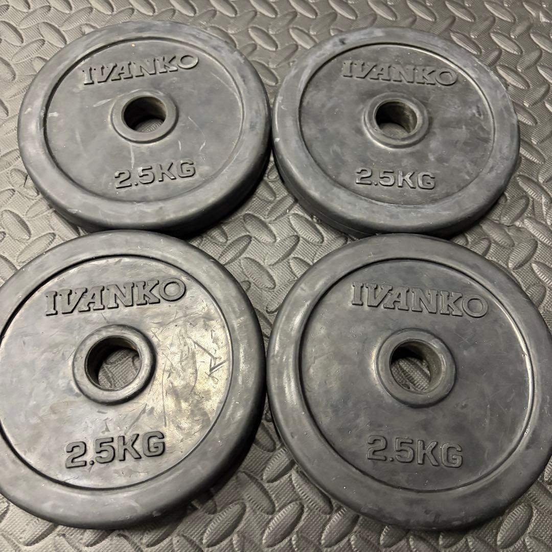 ivanko 2.5kg×4ラバープレート 穴径29ミリホームジム アイロテック