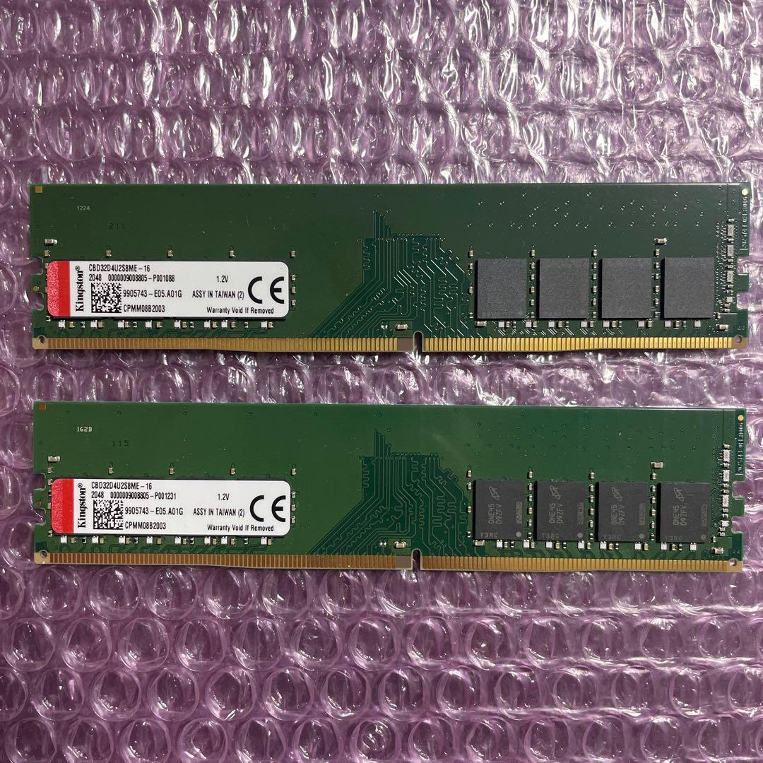 ピ*ト様 kingston製16GB×2枚3200MHz デュアルチャンネル PRINCETON（プリンストン） 増設メモリ 64GB（32GB×2枚組） DDR4