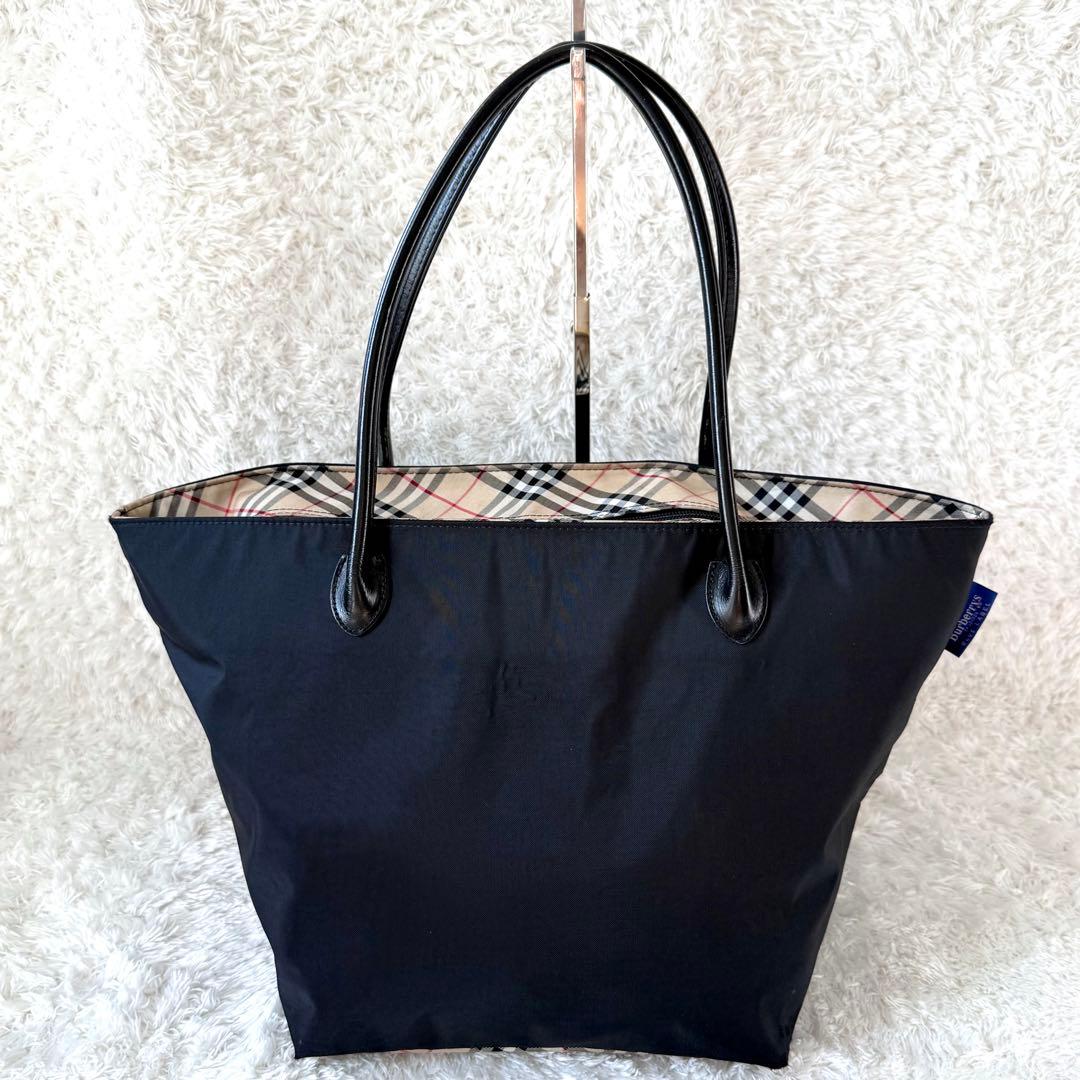 バーバリーブルーレーベル XLサイズ 舟形トートバッグ ノバチェック