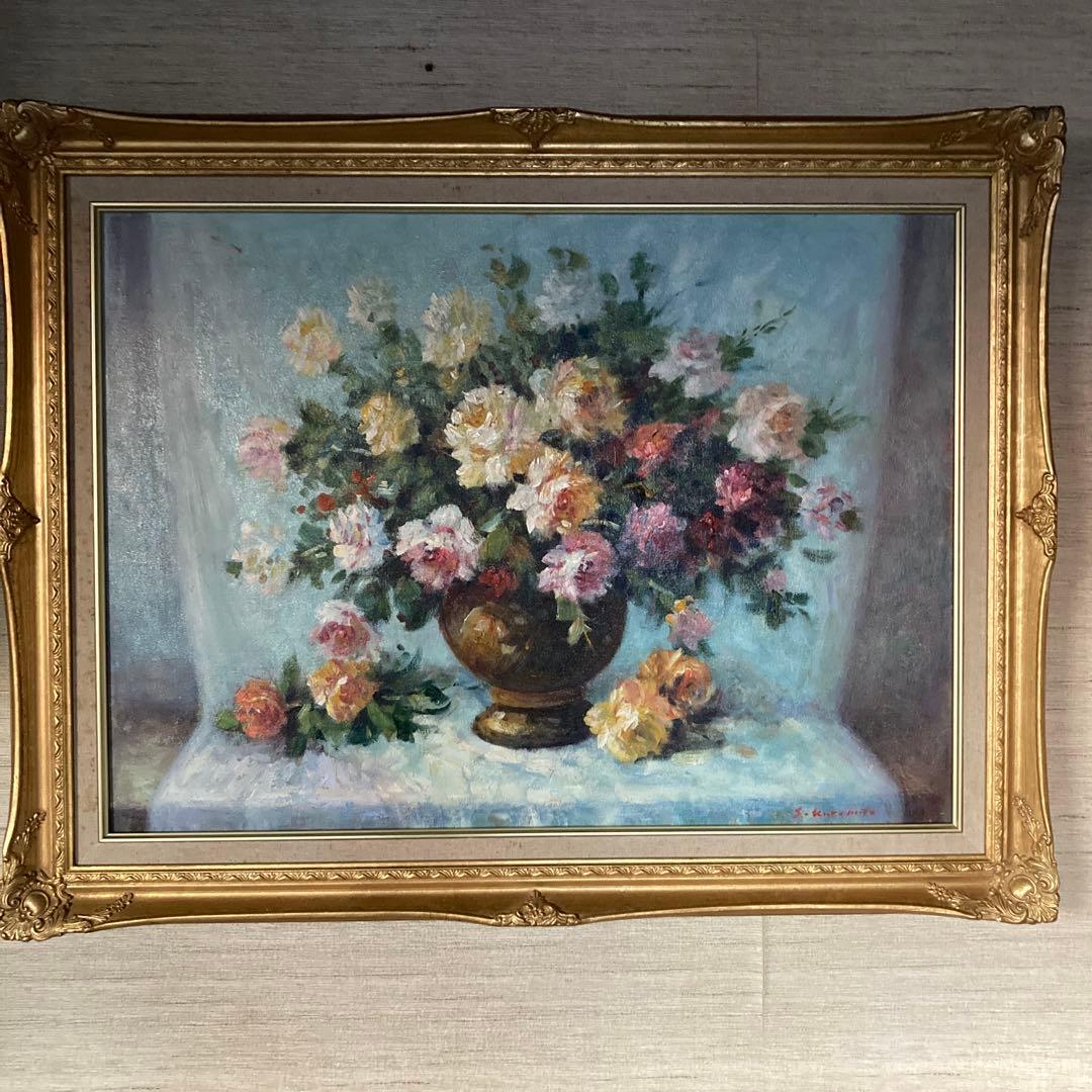 S,Kuramoto 「花瓶の薔薇」油彩画67.5×87絵￼53×73cm20P 楽天市場】日野 皖 「 薔薇 」 油絵 油彩画 F10 ( 10号 ) : 内田画廊