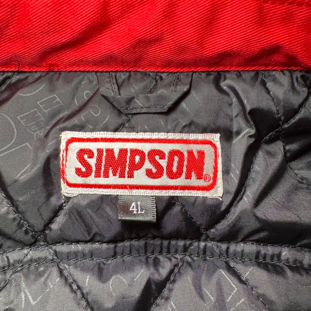 ☆SIMPSON Racing ジャケット レッド 4L 刺繍ロゴ キルティング - メルカリ