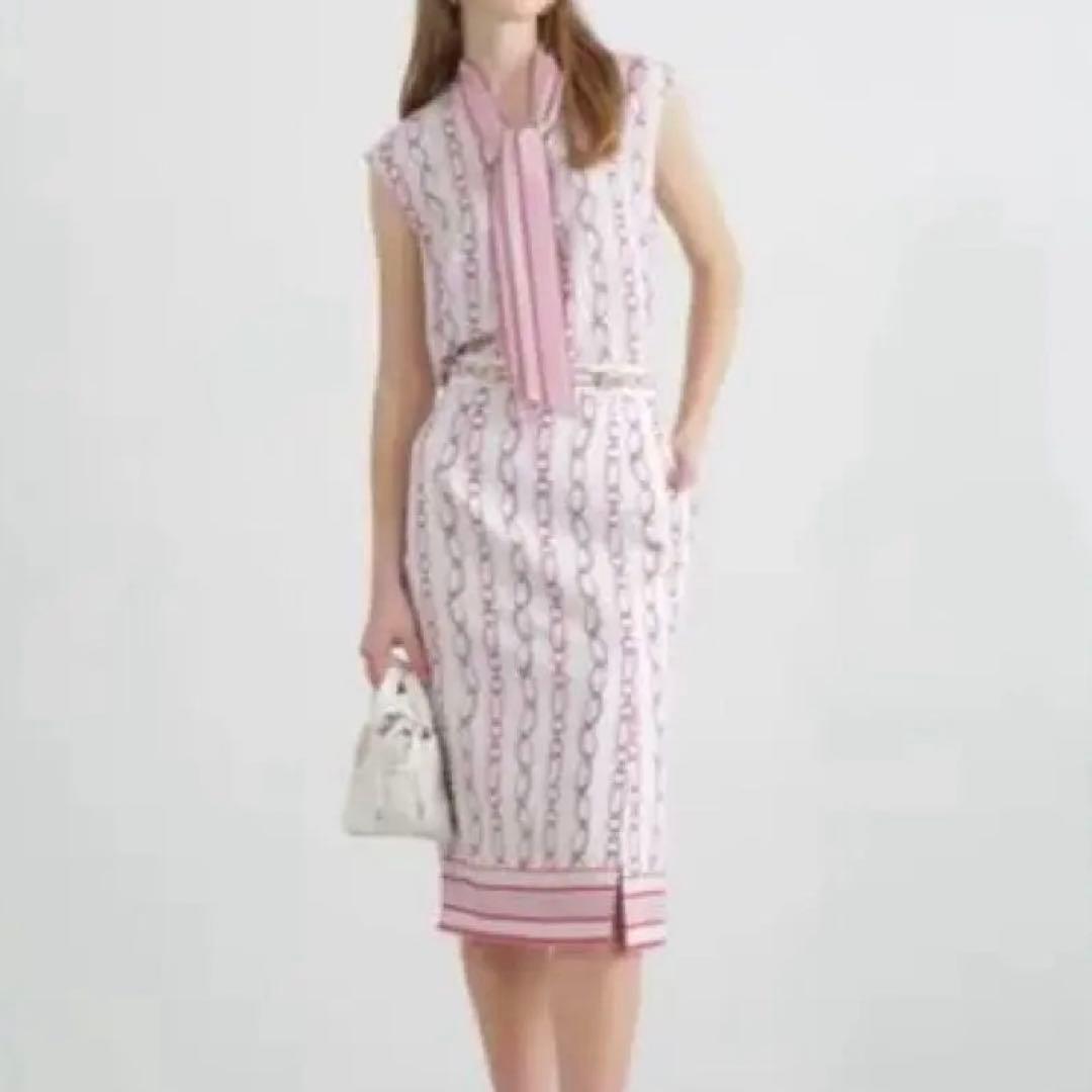 新品　チェーン柄タイトスカート 希少サイズ40 ◇チェーンプリントタイトスカート（0314120504