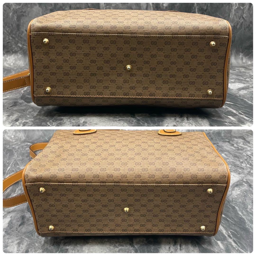 ✨美品✨GUCCI GG ボストンバッグ 2way ブラウン レザー ロゴ 金具