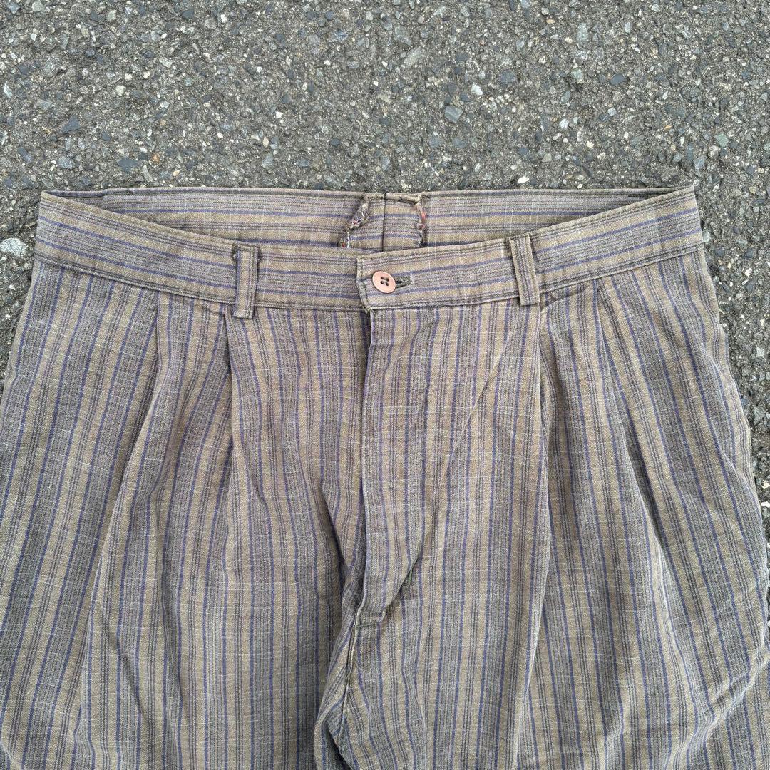 80s oldgap アメ製 42タロン チェック ワイド 2タック パンツ - メルカリ