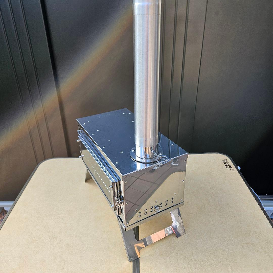 CHANGE MOORE 薪ストーブ 二次燃焼 煙突付き コンパクト収納 ②