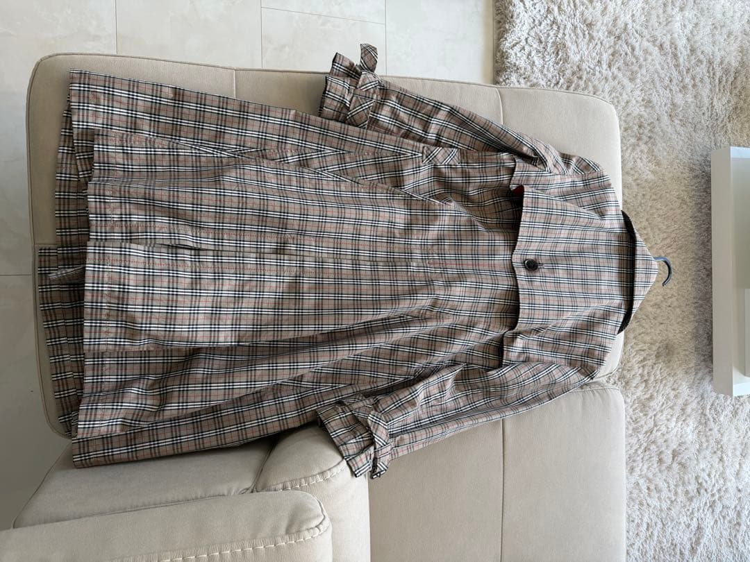 希少 美品 バーバリーブルーレーベル チェックトレンチコート 40 大幅