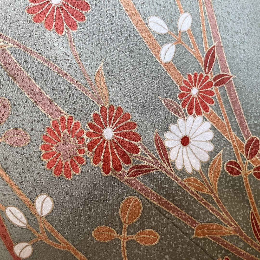 訪問着 フルセット 菊 吉祥花 綸子 金彩加工 入学式 卒業式 着物 I6