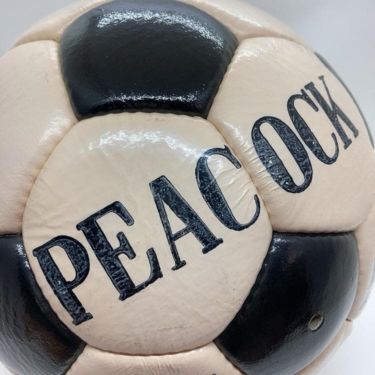 80's 本革手縫い サッカーボール PEACOCK ヴィンテージ 昭和レトロ