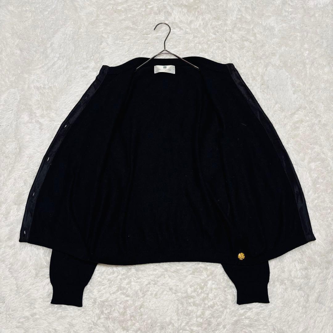 美品 希少 バランタイン カシミヤ 100% カーディガン 黒 42 金ボタン